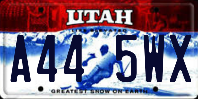 UT license plate A445WX