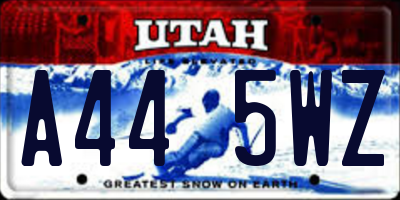 UT license plate A445WZ