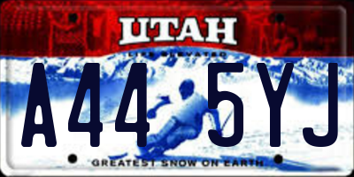 UT license plate A445YJ