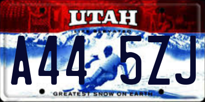 UT license plate A445ZJ