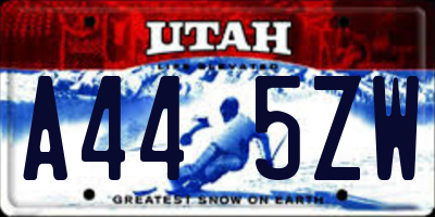 UT license plate A445ZW