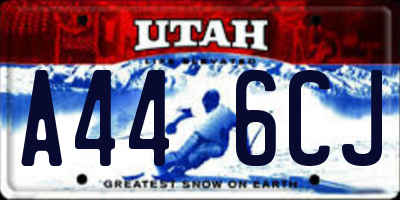 UT license plate A446CJ