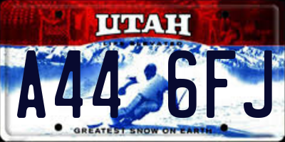 UT license plate A446FJ