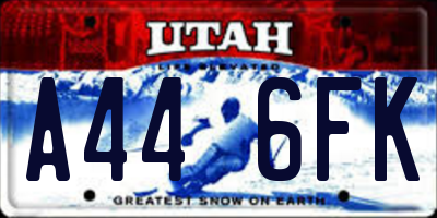 UT license plate A446FK