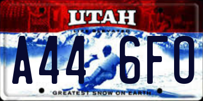 UT license plate A446FO