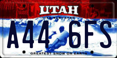UT license plate A446FS