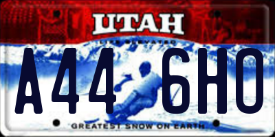 UT license plate A446HO