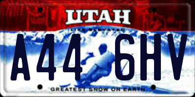 UT license plate A446HV