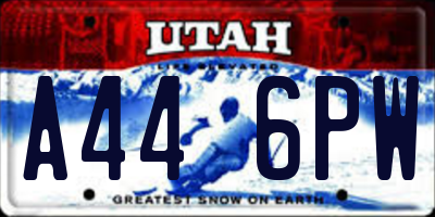 UT license plate A446PW