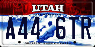 UT license plate A446TR