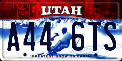 UT license plate A446TS