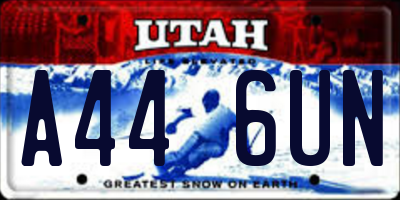 UT license plate A446UN