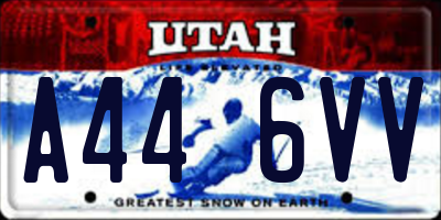 UT license plate A446VV