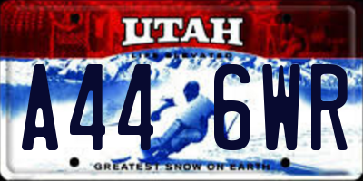 UT license plate A446WR