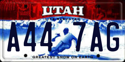 UT license plate A447AG