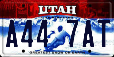 UT license plate A447AT