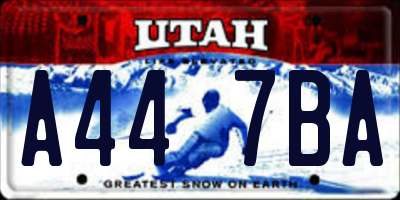 UT license plate A447BA
