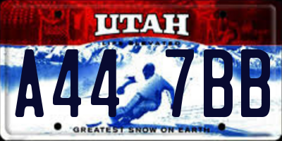 UT license plate A447BB