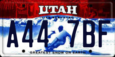 UT license plate A447BF