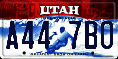 UT license plate A447BO