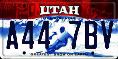 UT license plate A447BV