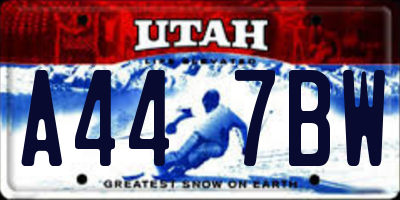 UT license plate A447BW