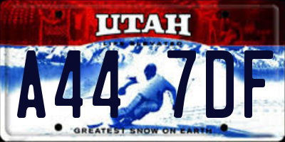 UT license plate A447DF