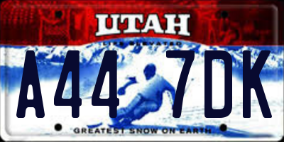 UT license plate A447DK