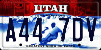 UT license plate A447DV