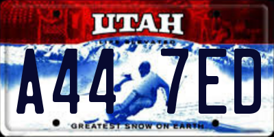 UT license plate A447ED