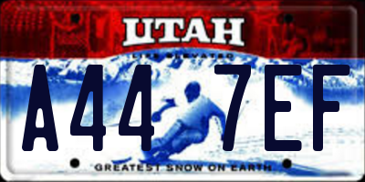 UT license plate A447EF