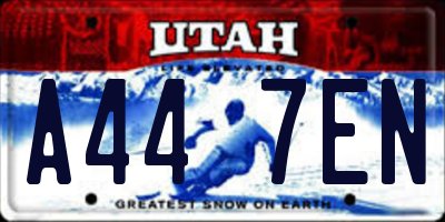 UT license plate A447EN