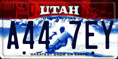 UT license plate A447EY