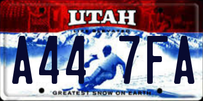 UT license plate A447FA