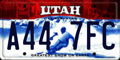 UT license plate A447FC