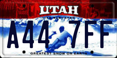 UT license plate A447FF