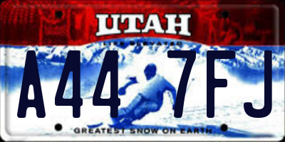 UT license plate A447FJ