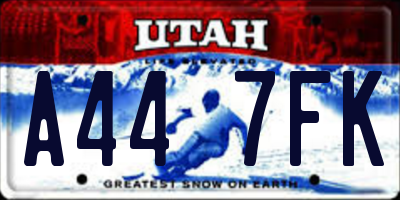 UT license plate A447FK