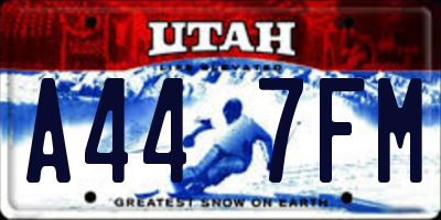 UT license plate A447FM
