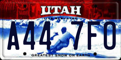 UT license plate A447FO