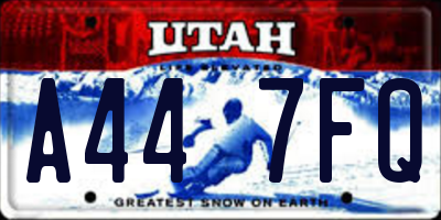 UT license plate A447FQ
