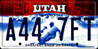 UT license plate A447FT