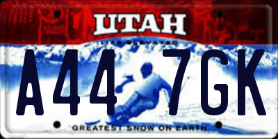 UT license plate A447GK