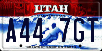 UT license plate A447GT