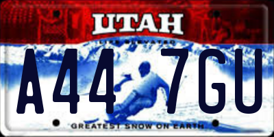 UT license plate A447GU