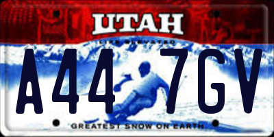 UT license plate A447GV