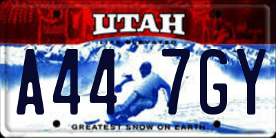 UT license plate A447GY
