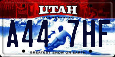 UT license plate A447HF