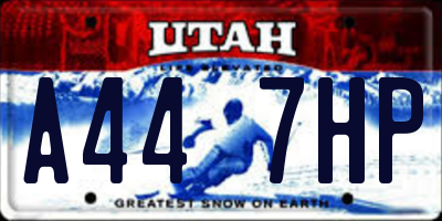 UT license plate A447HP