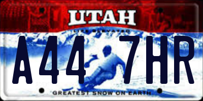 UT license plate A447HR